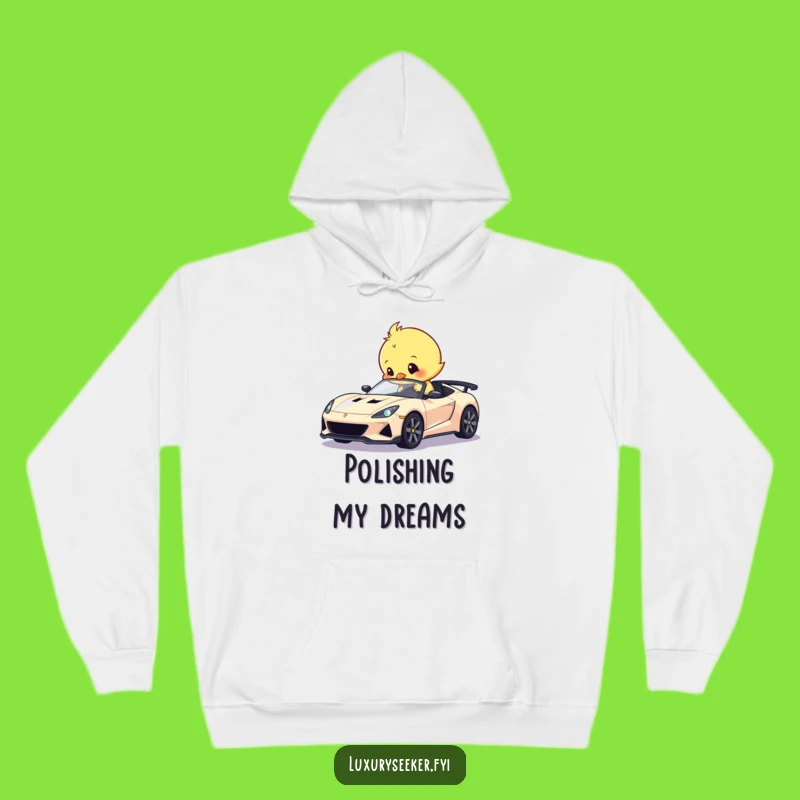 Funny Chick Polishing Sports Car Hoodie: Cozy Comfort and Automotive Humor