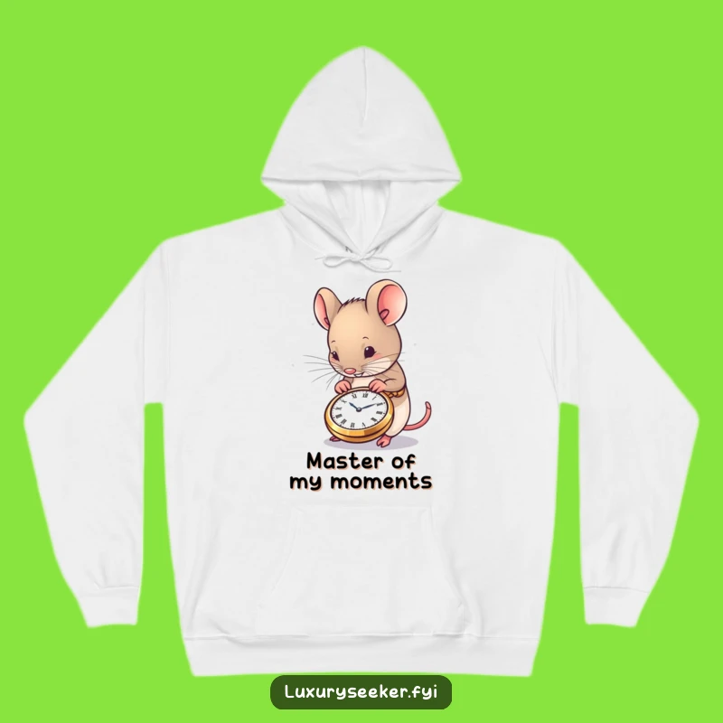 Funny Mouse Hoodie: Cozy Pocket Watch Admirer Sweatshirt for Comfort