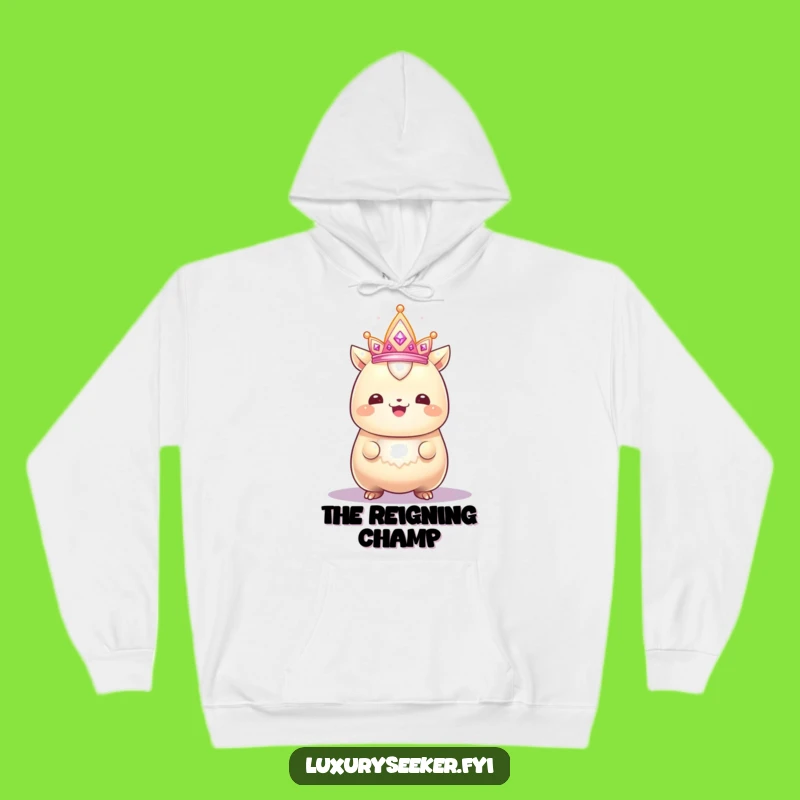 Funny Proud Creature Hoodie: Cozy Crown & Smile, Warm Humorous Royalty