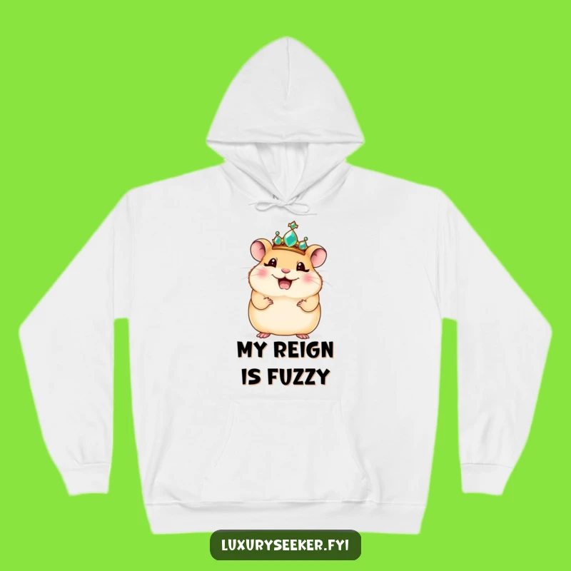 Funny Regal Hamster Hoodie - Cozy Giggling Royalty Comfort