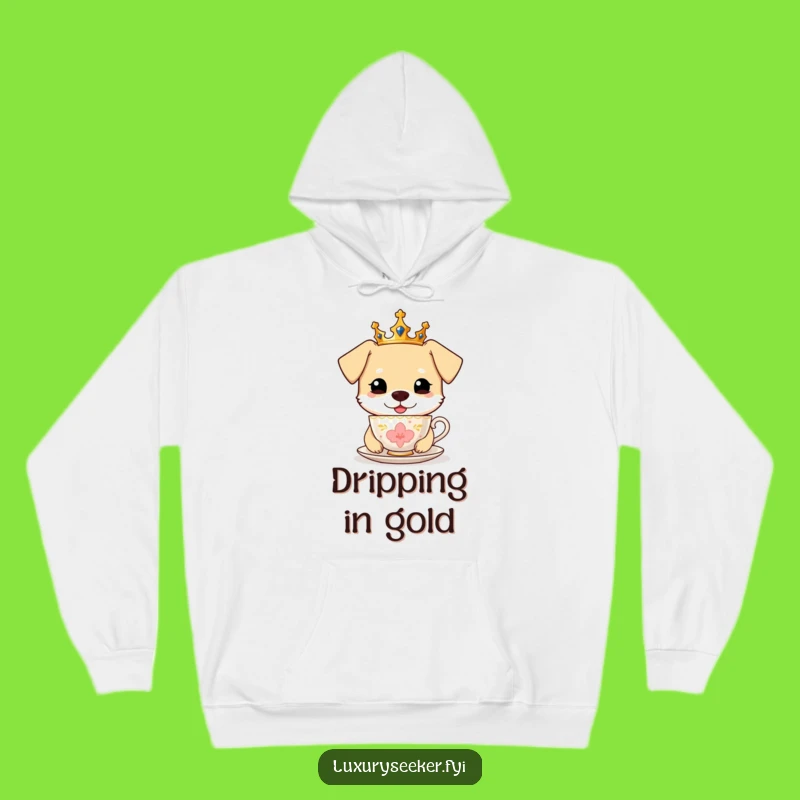 Funny Royal Dog Teacup Hoodie, Cozy Nobility, The Ultimate Funny Gift for Dog Pampering