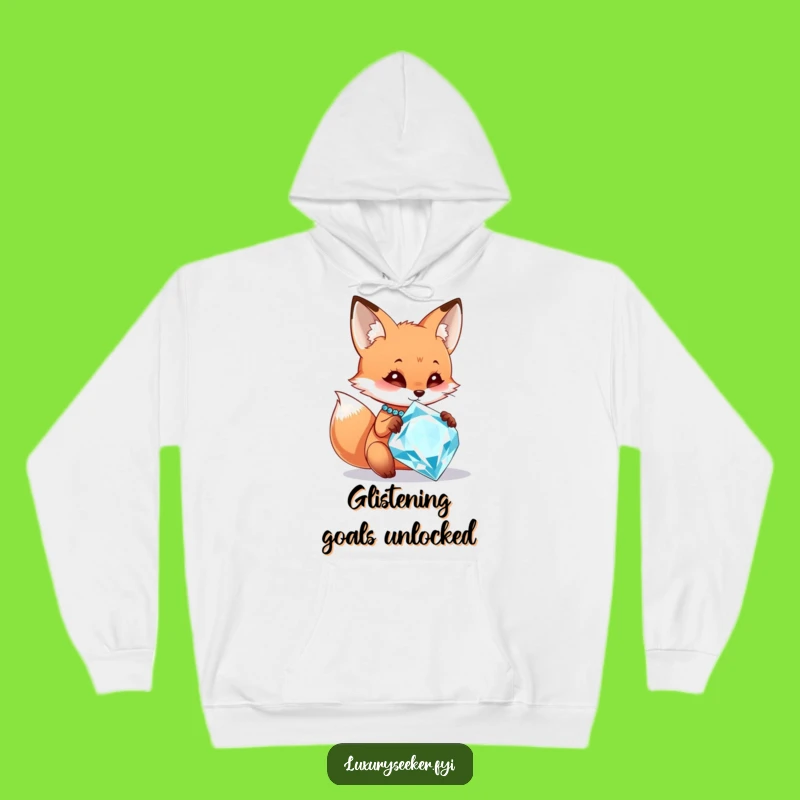 Cozy Funny Fox Diamond Obsession Hoodie: Warmth Meets Whimsy Gift