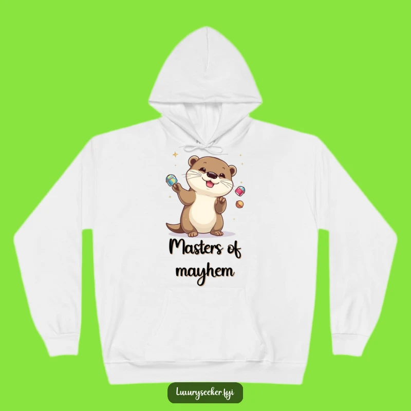 Funny Otter Juggling Hoodie - Cozy & Playful Otter Fan Apparel Gift