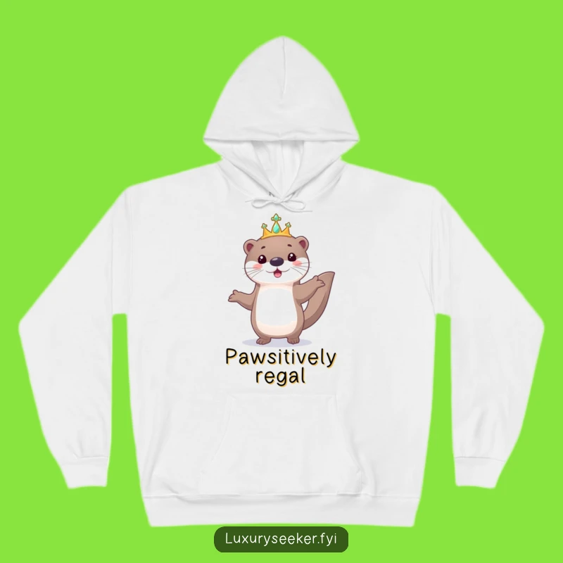Funny Playful Otter Tiara Hoodie - Cozy Royal & Cute Animal Gift