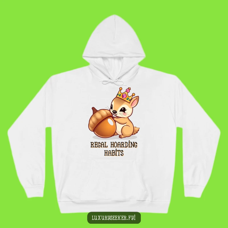 Funny Royal Squirrel Hoodie: Cozy Majestic Apparel for Vain Comfort