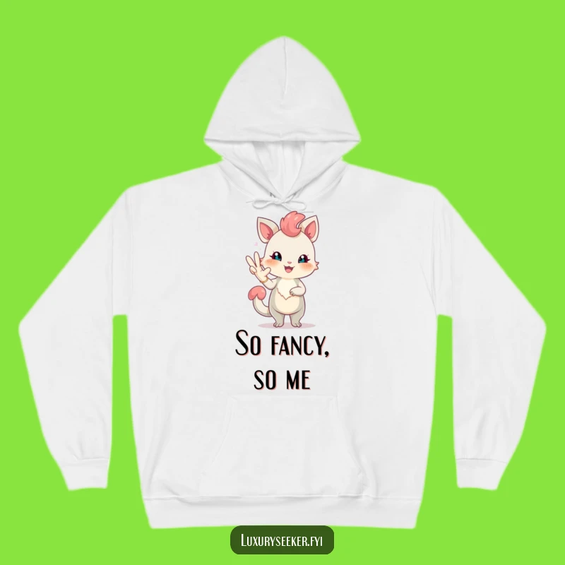 Funny Elegant Creature Hoodie: Cozy & Chic with Blush and Glove, Great Gift