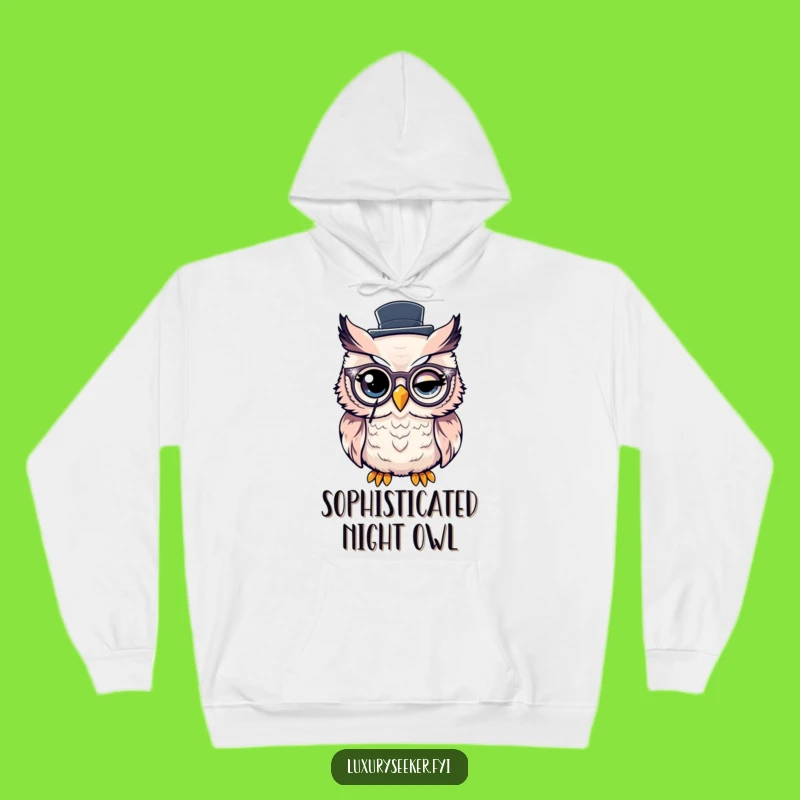 Funny Dapper Owl Hoodie: Cozy Sophistication and Wise Humor Wear