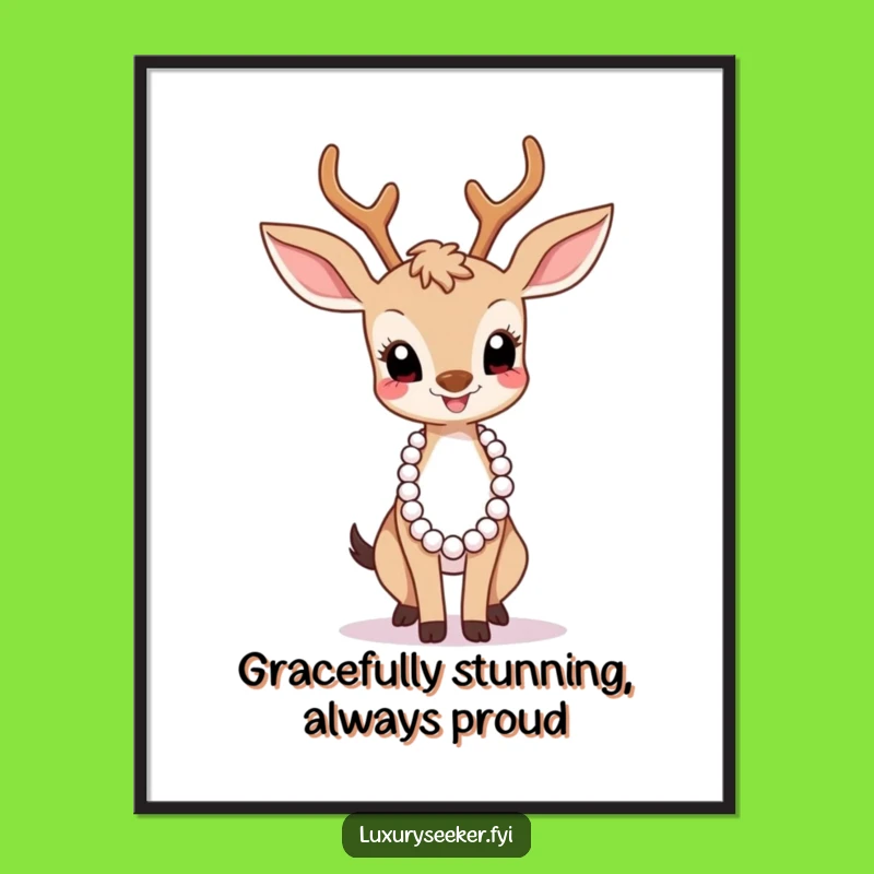 Funny Free Printable Wall Art: Joyful Deer Character, Hilarious Downloadable Decor
