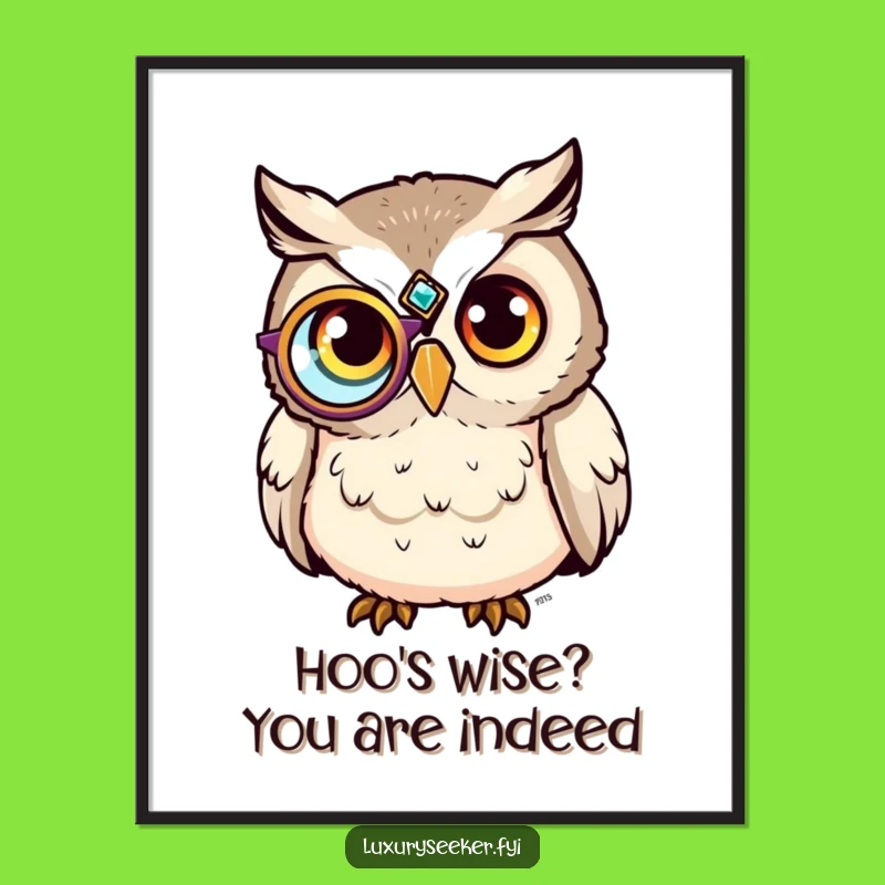 Funny Free Printable Wall Art: Sophisticated Owl Character, Hilarious Downloadable Decor