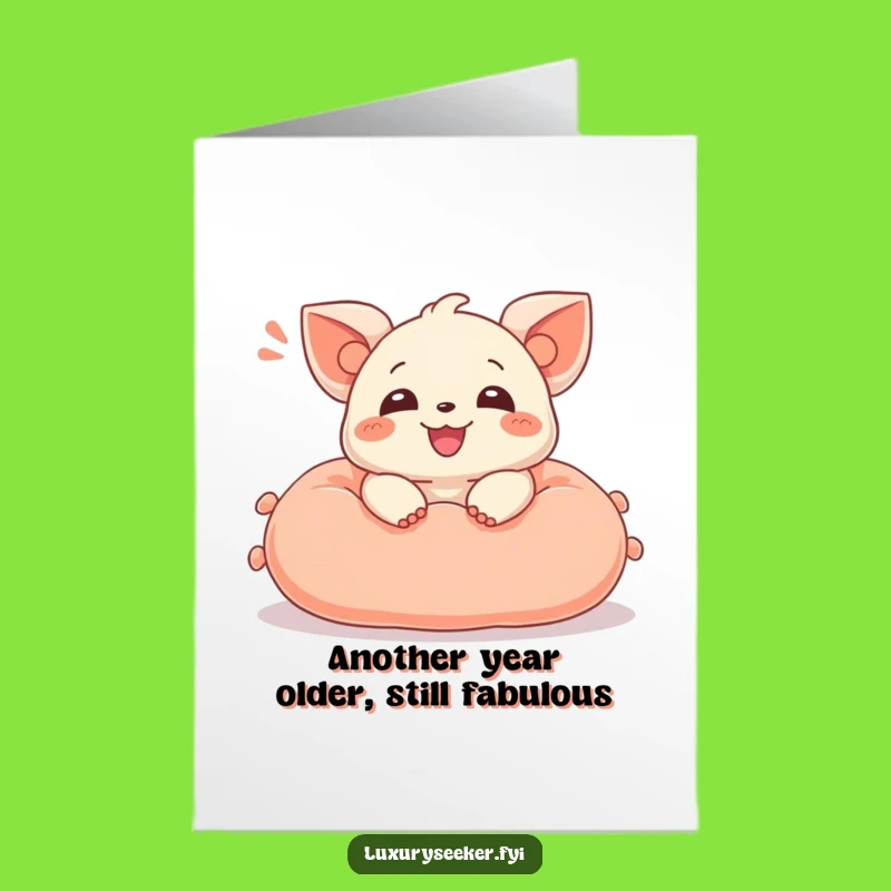 Free Printable Birthday Card: Delighted Creature Relaxing - Funny Downloadable Gift