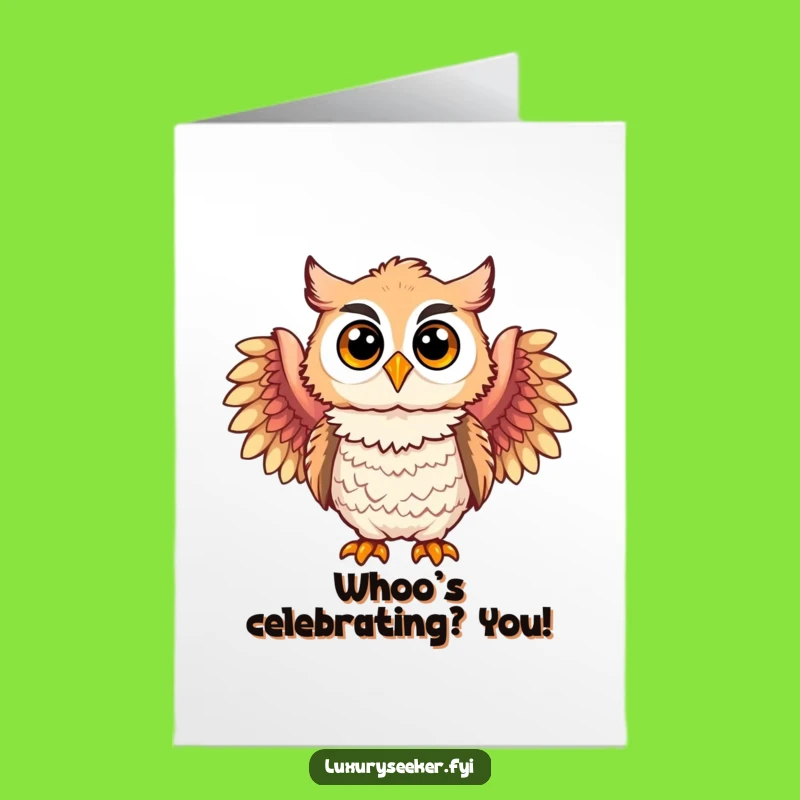 Free Printable Birthday Card: Joyful Owl, Feathered Boa, Funny Downloadable Gift