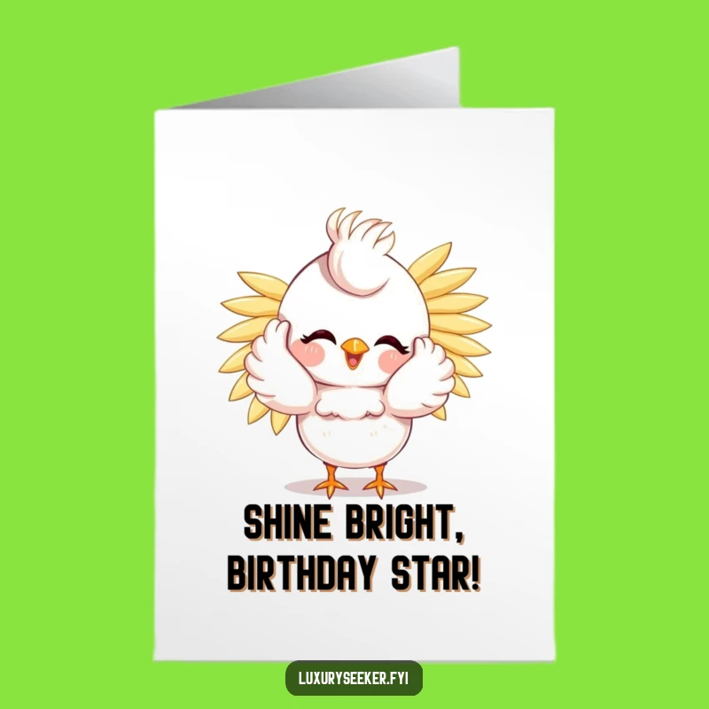 Free Printable Funny Bird Birthday Card - Golden Feather Fun Downloadable Gift