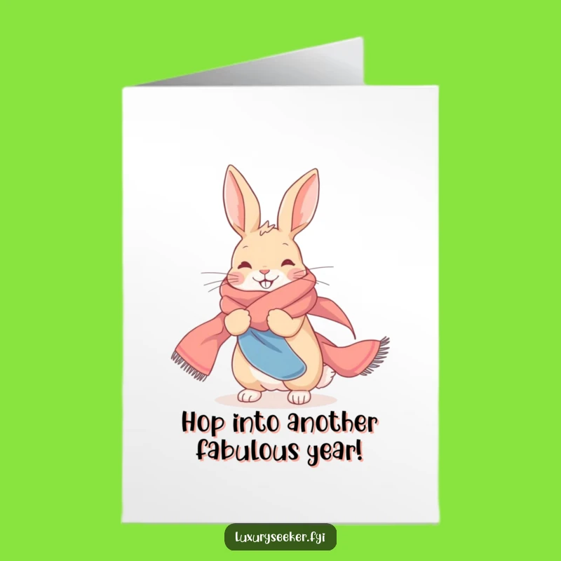 Elegant Rabbit Birthday Card Free Printable - Chic Downloadable Gift