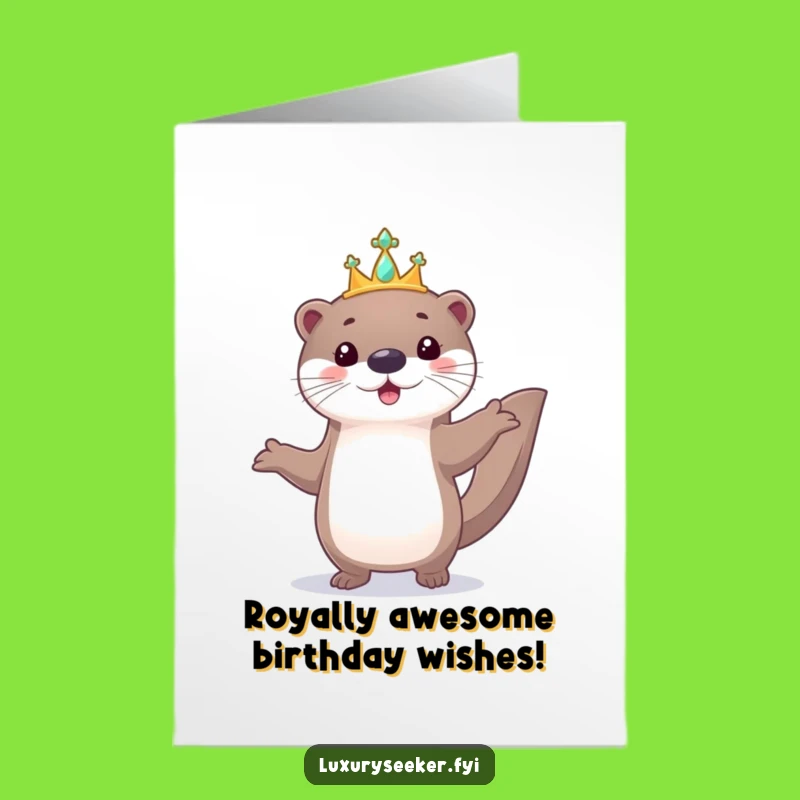 Otter Tiara Birthday Card - Free Printable Royal Fun Download!