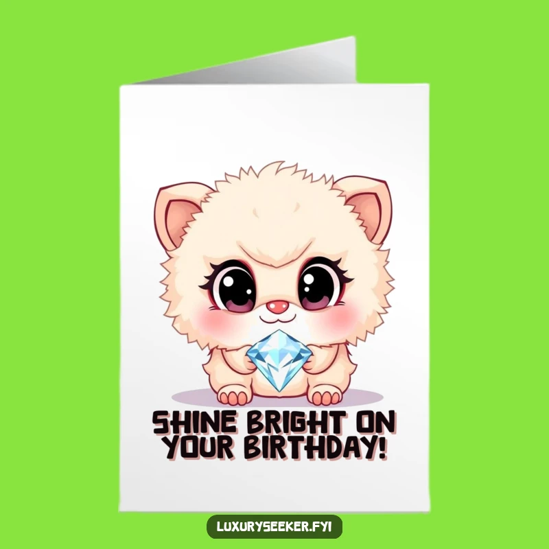 Free Printable Birthday Card: Creature Diamond Dreams - Funny Downloadable Gift