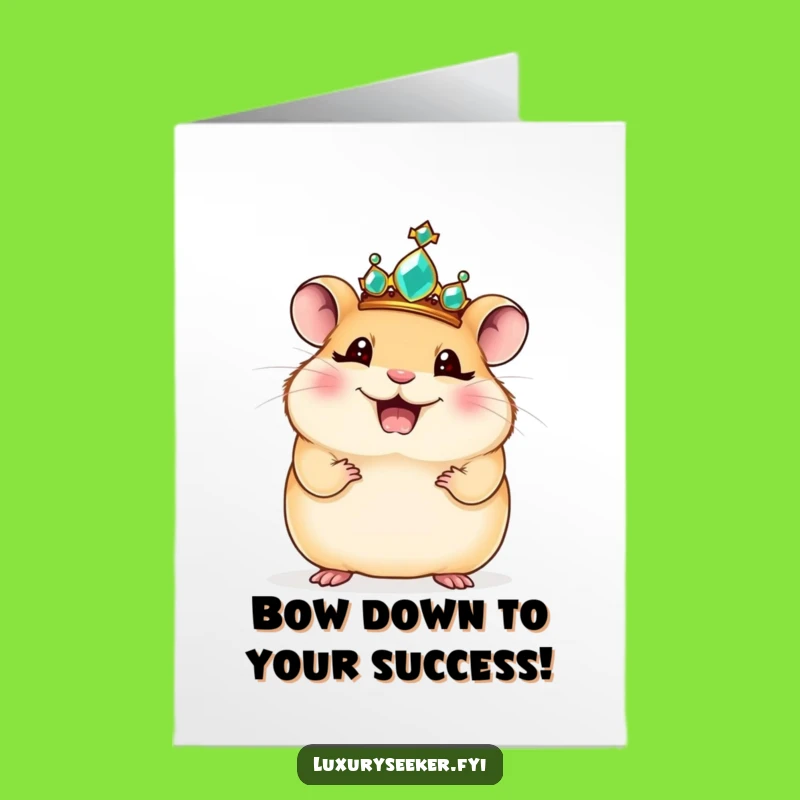 Free Printable Congrats Card: Regal Hamster King for Royal Wins
