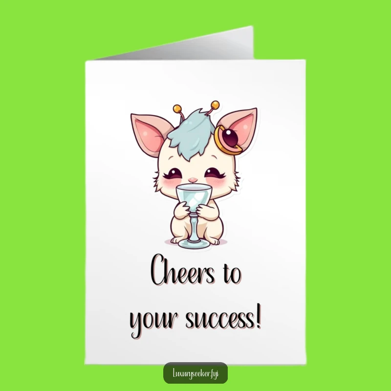 Free Printable Congrats Card: Whimsical Creature's Toast, Funny Downloadable Gift
