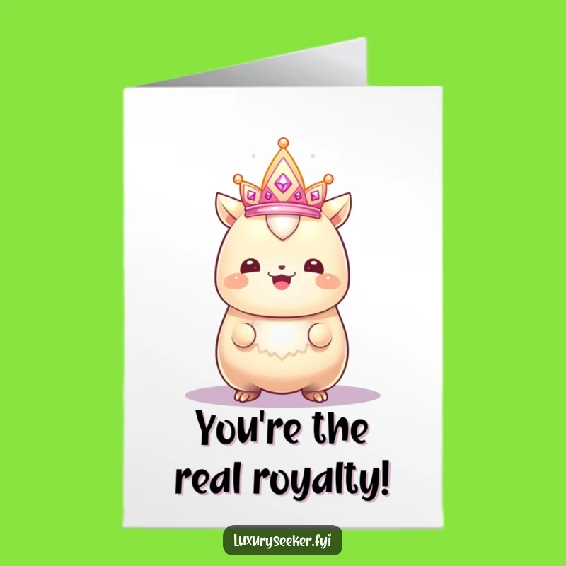 Free Printable Congrats Card: Gleaming Creature's Crown, Funny Downloadable Gift