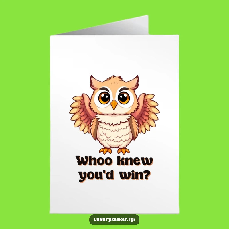 Free Printable Congrats Card: Joyful Owl, Feathered Boa, Funny Downloadable Gift