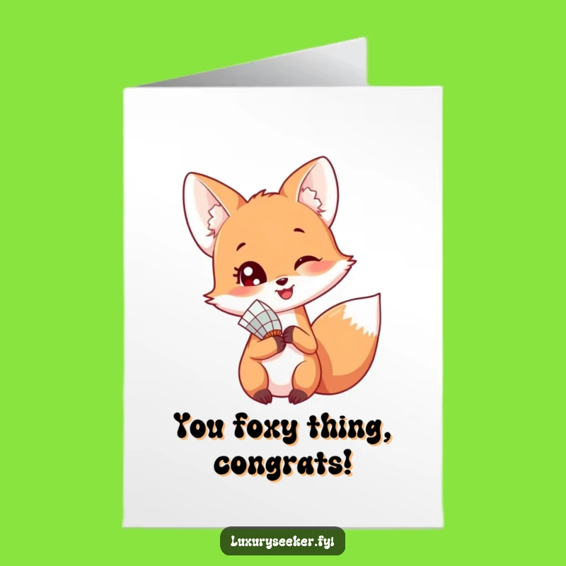 Free Printable Congrats Card: Sly Fox Fan Funny Downloadable Greeting Card