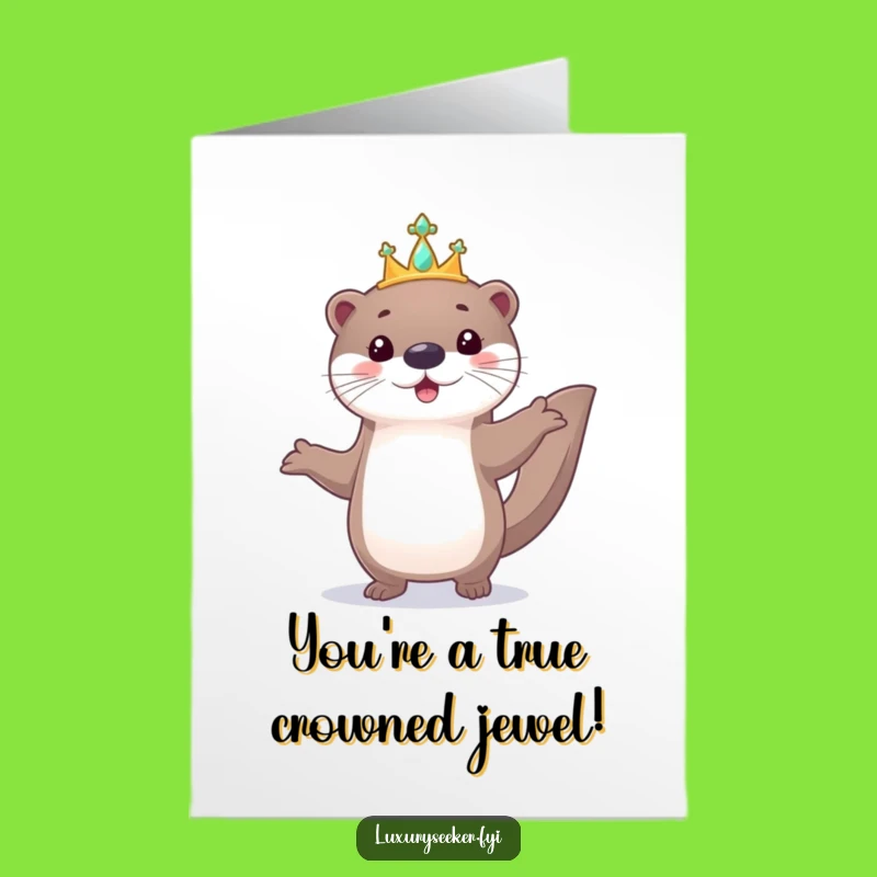 Otter Tiara Congrats Card - Free Printable Royal Download!