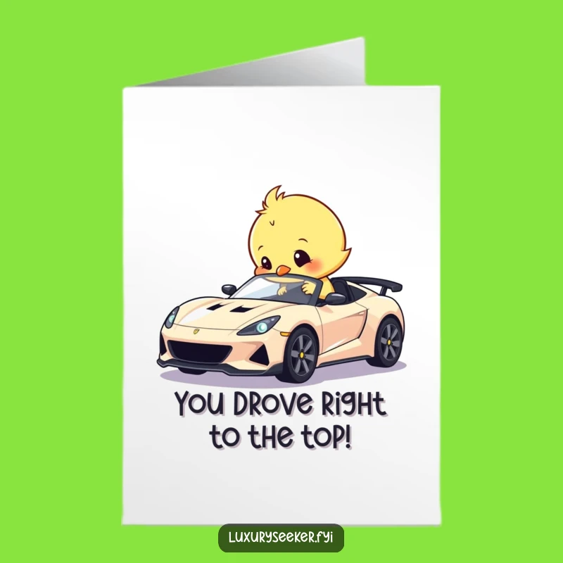 Free Printable Chick Congratulations Card: Sweet Car Shine Downloadable Gift