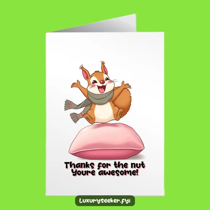 Free Printable Thank You Card: Fancy Squirrel - Express Thanks with this Funny Downloadable Gift
