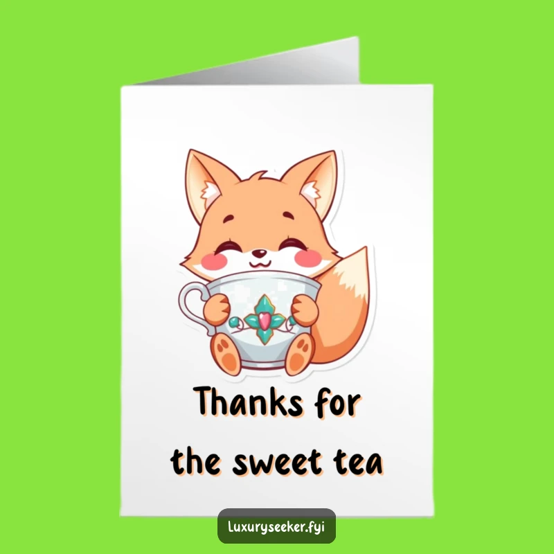 Free Printable Thank You Card: Fox Etiquette, Gracious Appreciation, Downloadable Gift