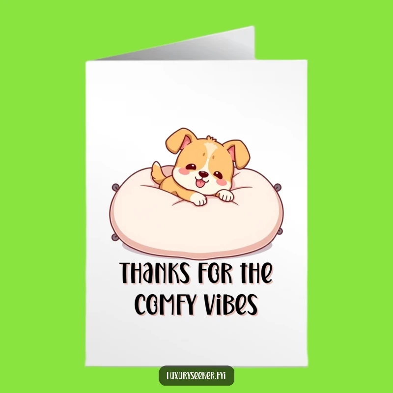 Humorous Free Printable Thank You Card: Dog Pillow Gratitude Downloadable Gift