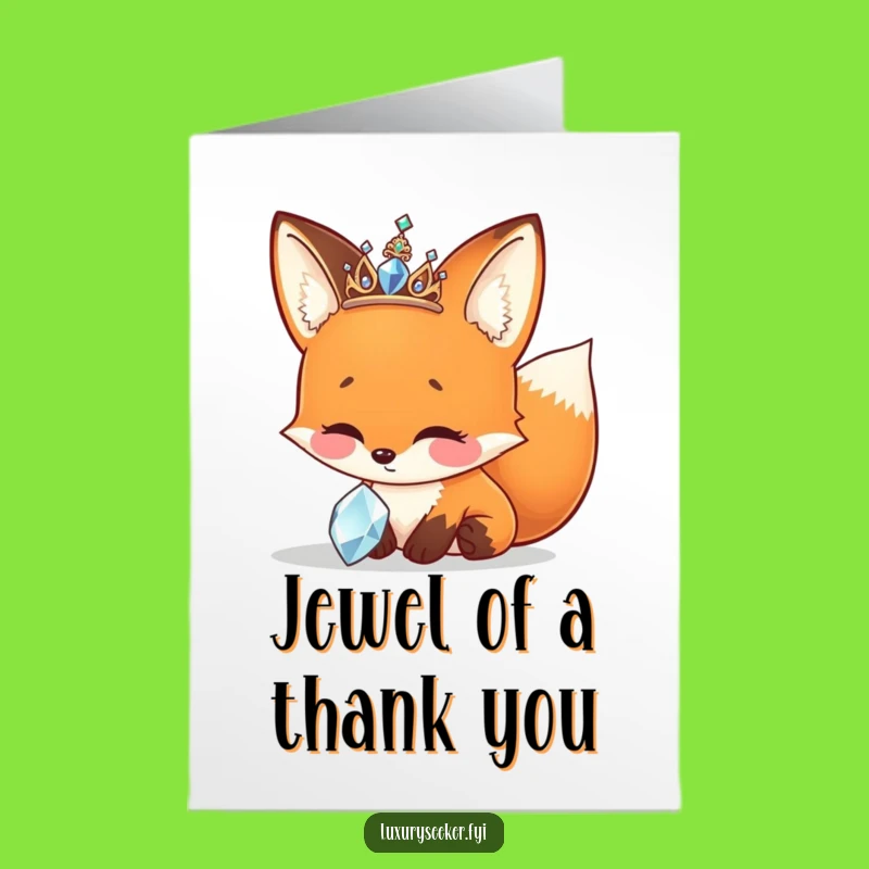 Free Printable Thank You Card: Sparkly Fox Tiara Funny Downloadable Gift!