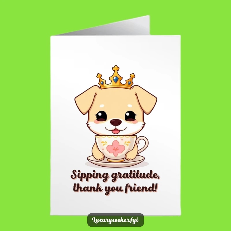 Royal Dog Thank You Card Free Printable - Elegant Downloadable Gift