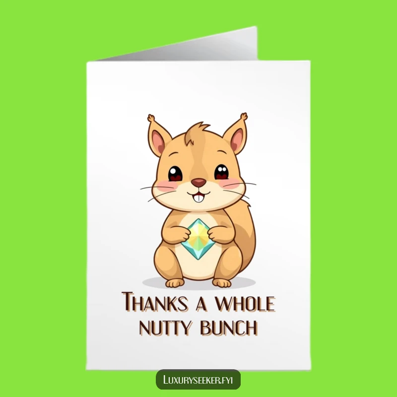 Free Printable Thank You Card: Squirrel Gem Balance - Funny Downloadable Gratitude!