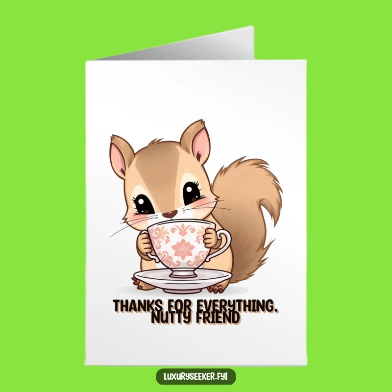 Free Printable Thank You Card - Squirrel & Tea, Whimsical DIY Gift!