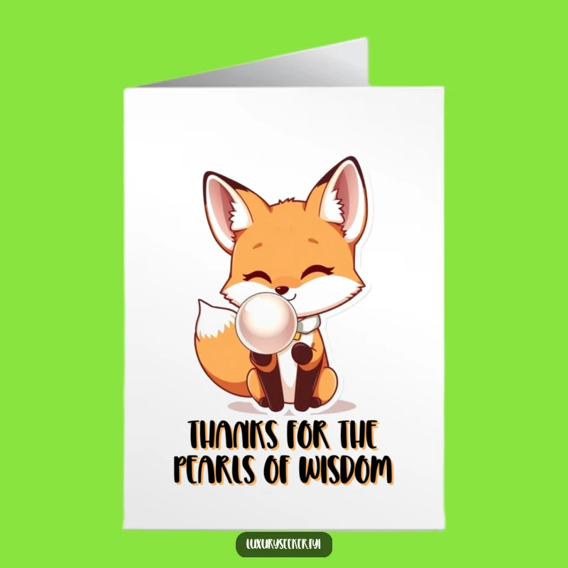 Free Printable Thank You Card: Grateful Fox & Pearl - Express Thanks Funnily