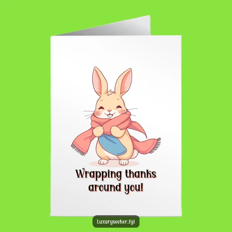 Chic Rabbit Thank You Card Free Printable - Stylish Downloadable Gift