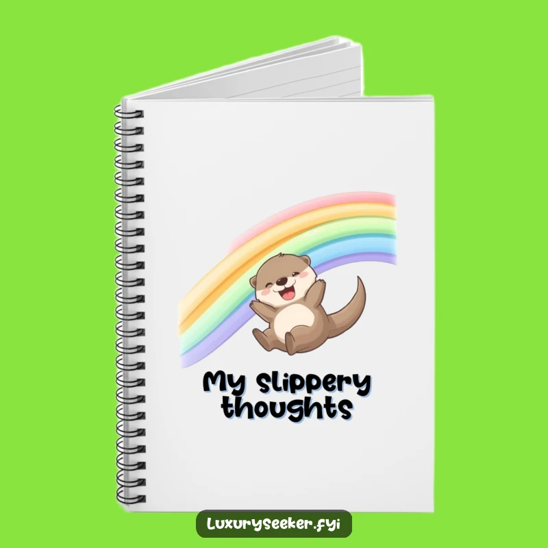 Funny Joyful Otter Rainbow Notebook - Jot Down Dreams with Fun!