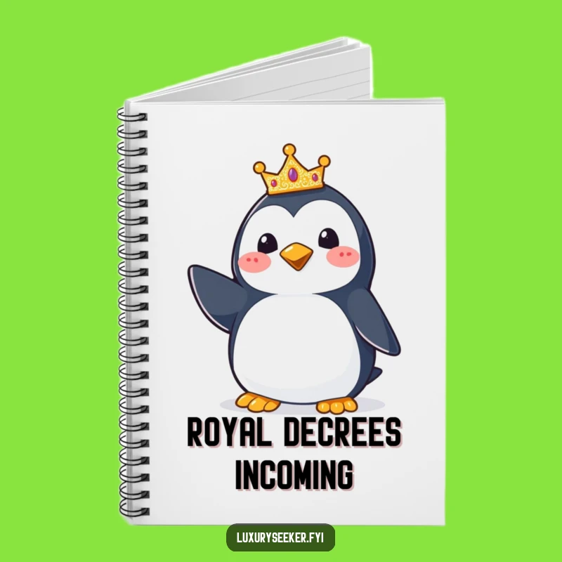 Funny Penguin Crown Notebook: Jot Down Royal Ideas with this Hilarious Journal