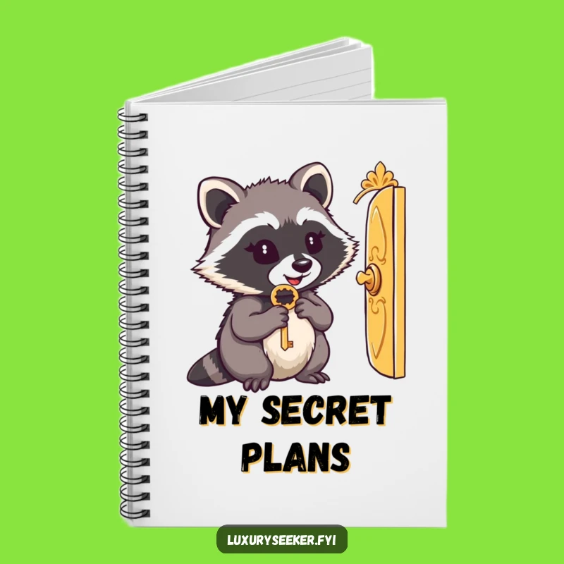 Funny Raccoon Key Notebook - Jot Down Secrets with Whimsy