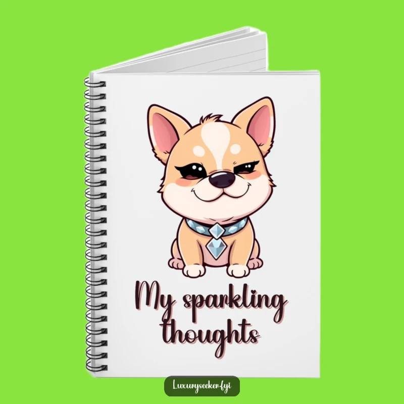 Funny Winking Dog Notebook: Diamond Collar Journal, Perfect Funny Gift