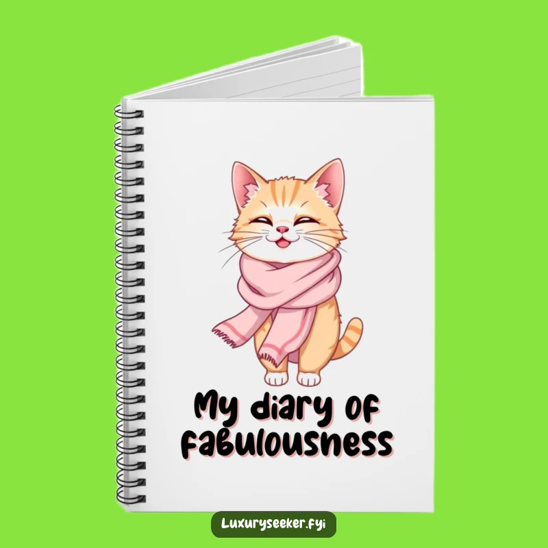 Funny Giggling Cat Silk Scarf Notebook: Jot Down Ideas with Elegant Humor