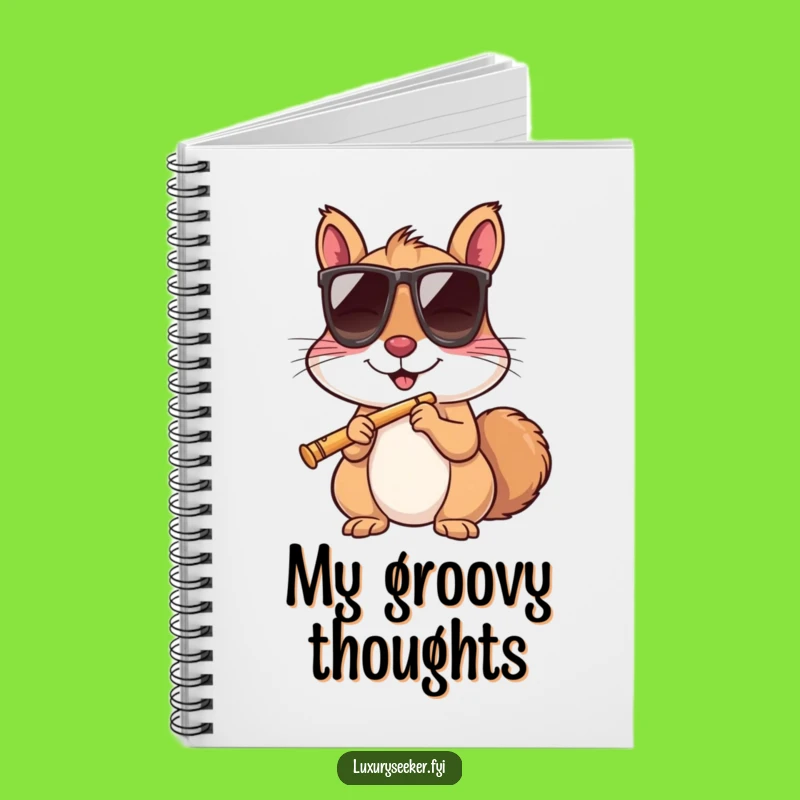 Funny Squirrel Sunglasses Flute Notebook: Jot Down Ideas with Quirky Flair