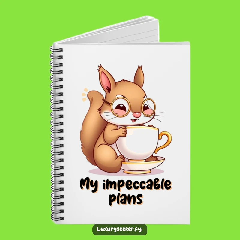 Funny Squirrel Tea Time Notebook: Dapper Elegance, Creative Humorous Journal Gift!