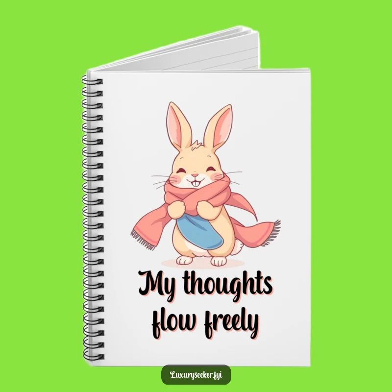 Funny Rabbit Silk Scarf Notebook, Jot Down Chic Ideas, A Fabulous Funny Gift