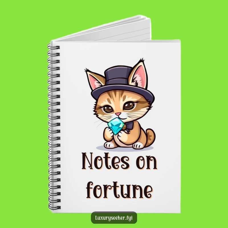 Funny Sophisticated Cat Notebook – Jot Down Ideas With Gemstone Wit