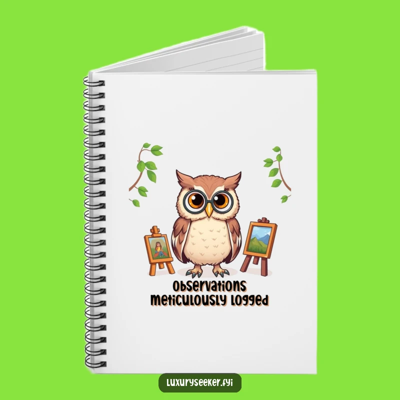 Funny Owl Journal: Monocled Art Critic for Your Notes, Perfect Humorous Gift