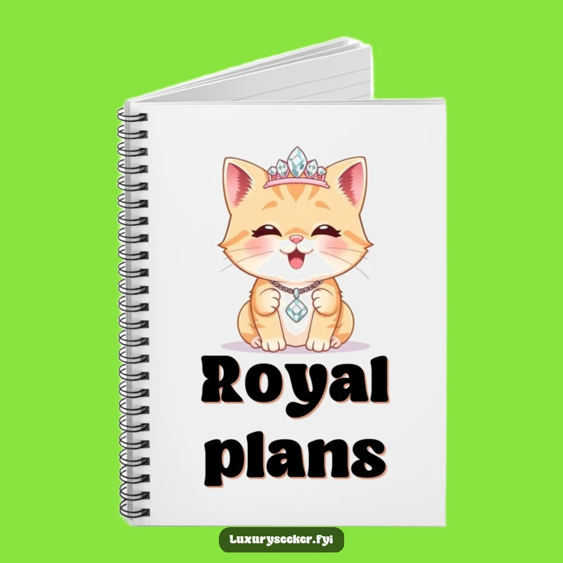 Funny Royal Cat Tiara Notebook: Jot Down Notes with Feline Sparkle & Charm