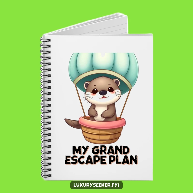 Whimsical Funny Otter Hot Air Balloon Notebook: Velvet Journey Gift for Jotting Ideas