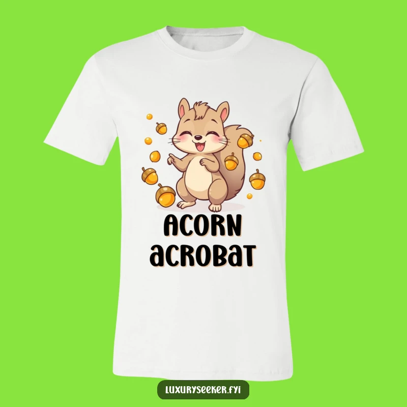 Funny Squirrel Juggler T-Shirt: Playful Acorn Tee for Fun!