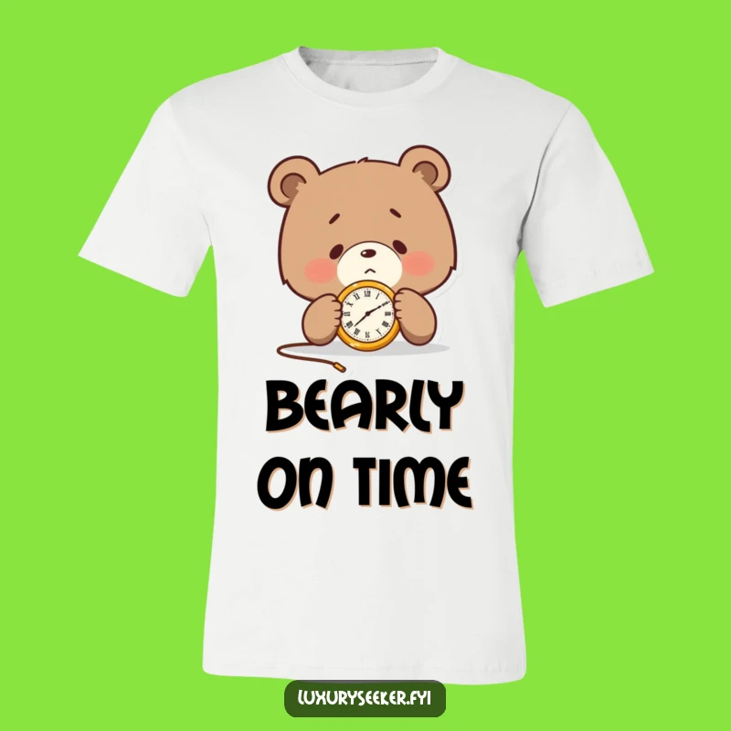 Funny Bear Watch Tee: Determined Character, Punctual Funny Gift for Timekeepers