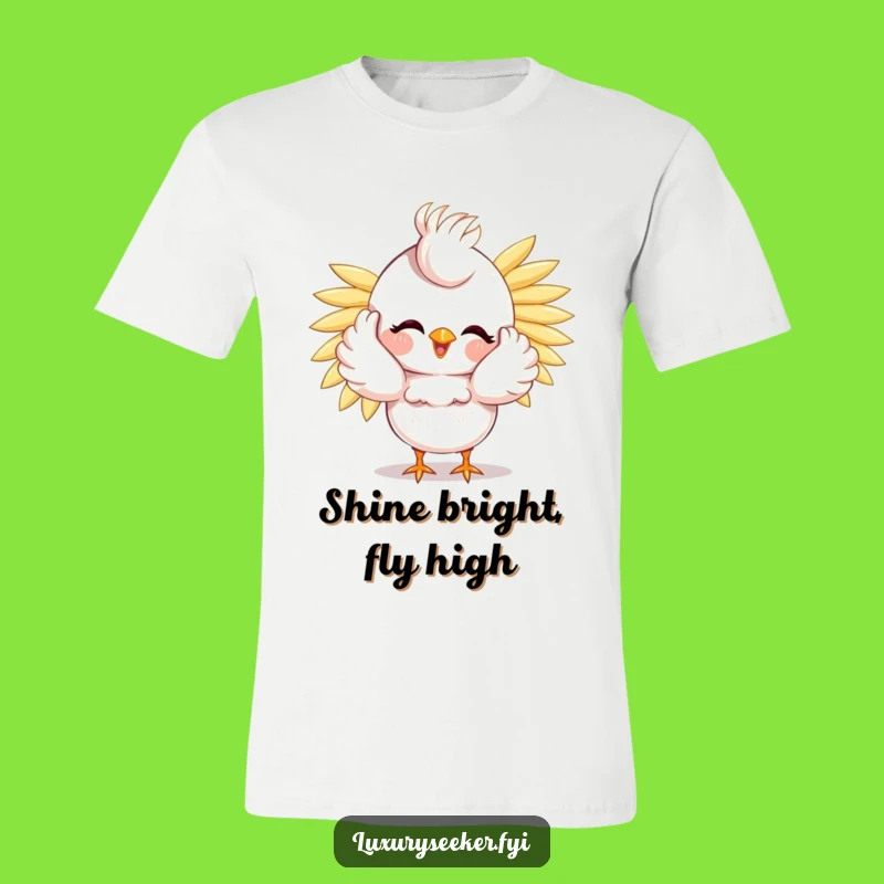 Funny Bird T-Shirt: Dazzling Golden Feathers & Hilarious Style Tee